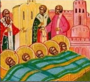 Намиране на светите мощи на мъчениците, пострадали в Евгения