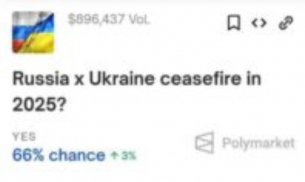 Букмейкърите оцениха вероятността за мир в Украйна на 66%